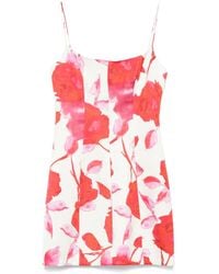 Blumarine - Floral-Print Satin Mini Dress - Lyst