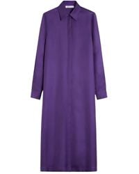 Max Mara - Long-Sleeve Shirt Midi Dress - Lyst