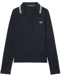 Fred Perry - Ribbed-Knit Long-Sleeve Sweater - Lyst