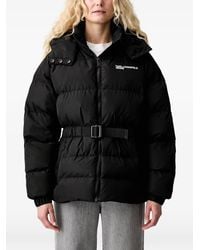 KARL LAGERFELD - Belted-Waist Puffer Jacket - Lyst