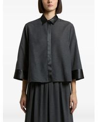 Peserico - Satin-Trim Three-Quarter Sleeve Shirt - Lyst