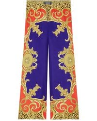 Versace - Baroque-Print Elastic-Waist Trousers - Lyst