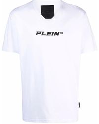 Philipp Plein - V-Neck Logo Print T-Shirt - Lyst