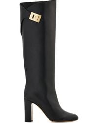 Ferragamo - 90Mm Hug-Buckle Knee-High Boots - Lyst