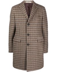 Tagliatore - Houndstooth Single-breasted Wool-blend Coat - Lyst