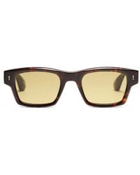 PETER AND MAY - Tortoiseshell-Pattern Rectangle-Frame Sunglasses - Lyst