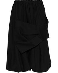Noir Kei Ninomiya - Oversized-Bow Gathered Midi Skirt - Lyst