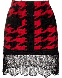 Balmain - Minifalda Con Motivo Pied De Poule - Lyst