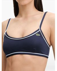 Lacoste - Piped-Trim Logo-Patch Bikini Top - Lyst