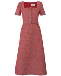 Carolina Herrera - Robe Évasée En Maille Métallisée - Lyst