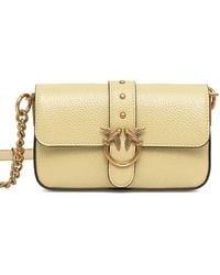 Pinko - Love Birds Leather Mini Crossbody Bag - Lyst