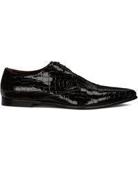 Dolce & Gabbana - Crocodile-embossed Derby Shoes - Lyst