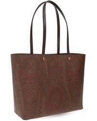 Etro Paisley Leather Shopper Tote in Black | Lyst Canada