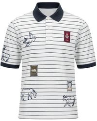Sea - Winslow Embroidered Striped Polo Shirt - Lyst