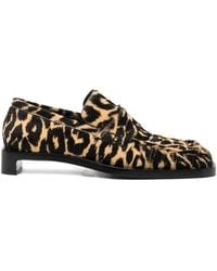 Jil Sander - Leopard-Print Loafers - Lyst