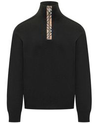 Burberry - Jersey A Rombos Con Cremallera - Lyst