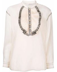 Tory Burch - Ruffle-Trim Long-Sleeved Blouse - Lyst