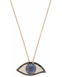 Monan 18kt Rose Gold Sapphire And Diamond Necklace - Pink