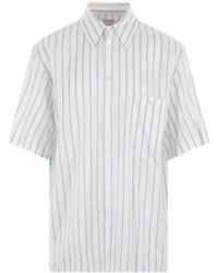 Bottega Veneta - Striped Silk Short-sleeve Shirt - Lyst