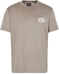 Emporio Armani - Logo-embroidered Crew-neck T-shirt - Lyst