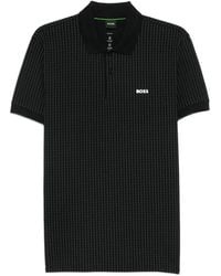 BOSS - Cotton-Piqué Polo Shirt With All-Over Print - Lyst