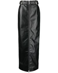 Gcds - Logo-Embossed Leather Maxi Skirt - Lyst