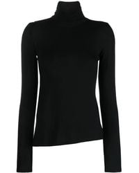 Elisabetta Franchi - Roll-Neck Side-Slit Top - Lyst