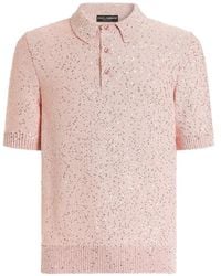 Dolce & Gabbana - Silk Polo Shirt With Sequins - Lyst