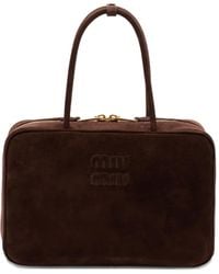 Miu Miu - Embossed-Logo Top-Handle Bag - Lyst