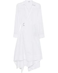 Loewe - Cotton Draped Dress - Lyst
