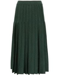 Thom Browne - Gebreide Midi-Plooirok - Lyst