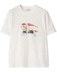 Burberry - Knight Katoenen T-Shirt Met Kristallen - Lyst