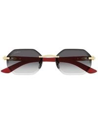 Cartier - Logo-Plaque Geometric-Shape Sunglasses - Lyst
