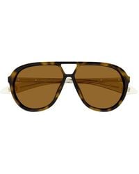 McQueen - Lunettes De Soleil Pilote À Effet Écaille De Tortue - Lyst