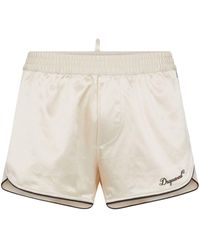 DSquared² - Logo-embroidered Satin Track Shorts - Lyst