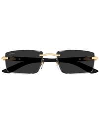 Cartier - Rectangle-Frame Sunglasses - Lyst