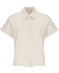 Peserico - Blouse Met Opgestikte Zak En Korte Mouwen - Lyst
