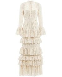 Saiid Kobeisy - Ruffled Lace Maxi Dress - Lyst