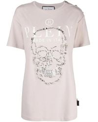 Philipp Plein - Crystal-Embellished Logo-Print T-Shirt - Lyst