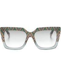 Missoni - Zigzag-Pattern Rectangle-Frame Sunglasses - Lyst