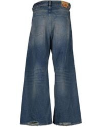 DIESEL - Distressed Wide-Leg Jeans - Lyst