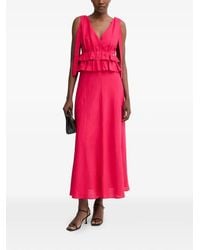 Pedro Del Hierro Madrid - Ruffled-Trim Shoulder-Tie Maxi Dress - Lyst