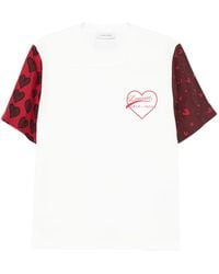 Lanvin - Heart-Print Short-Sleeve T-Shirt - Lyst