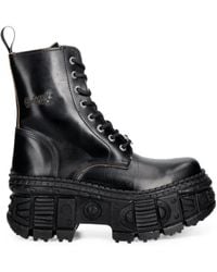 New Rock - Bottes Lacées À Plateforme - Lyst