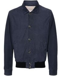 Barba Napoli - Spread-Collar Suede Jacket - Lyst