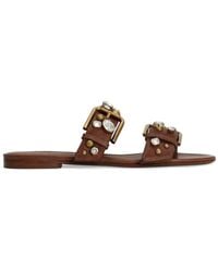 Dolce & Gabbana - Cowhide Embellished Flat Slippers - Lyst