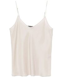 Lorena Antoniazzi - Satin-Finish V-Neck Top - Lyst