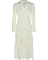 Self-Portrait - Shawl Collar Midi Dress - Lyst