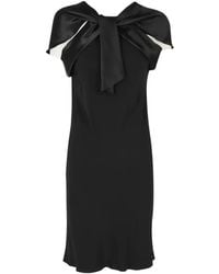 Alberta Ferretti - Midi Bow-Detail Silk-Satin Dress - Lyst