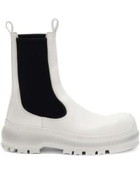 Jil Sander - Logo-Embossed Leather Boots - Lyst